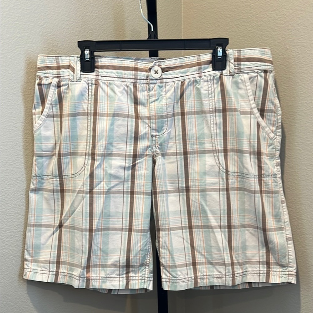 Mossimo Supply Co Brown and Blue Flat Front Shorts